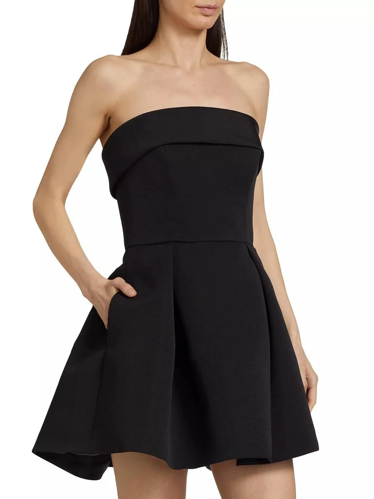 Amsale Box-Pleated Faille Minidress 4