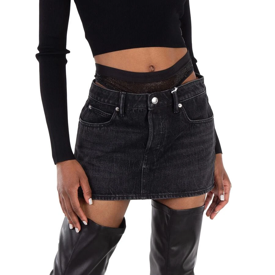 Alexander Wang Crystal Hotfix Mini Denim Skirt 2