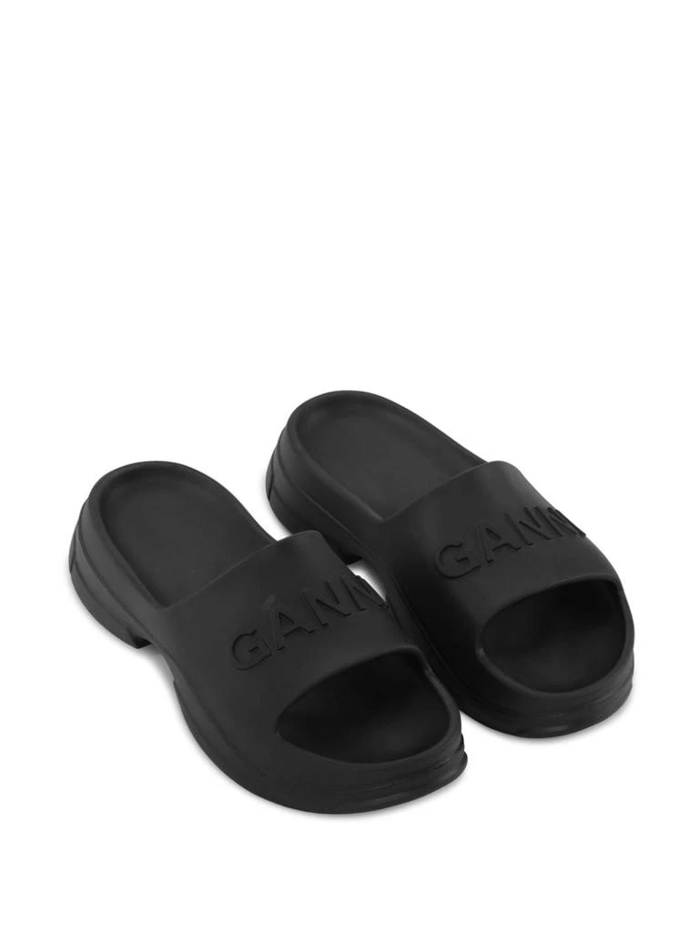 Ganni SLIDE SANDAL WITH LOGO 2