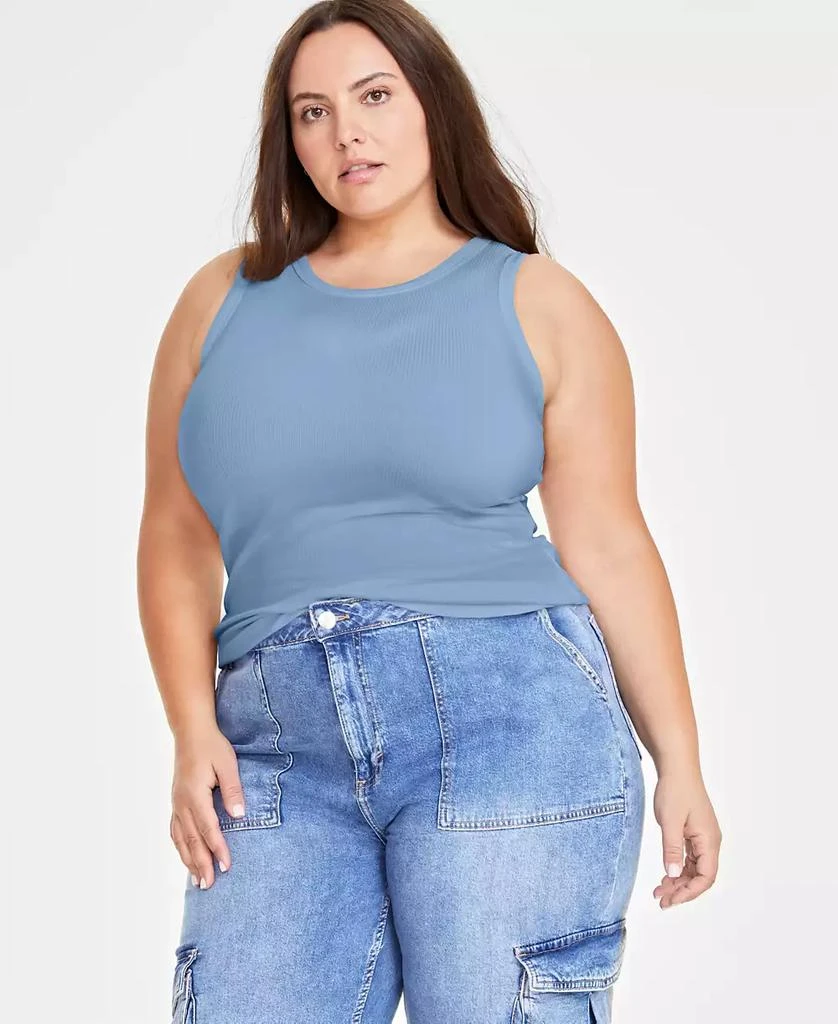 On 34th Women's Plus Ribbed High-Neck Tank Top, Created for Macy's 4