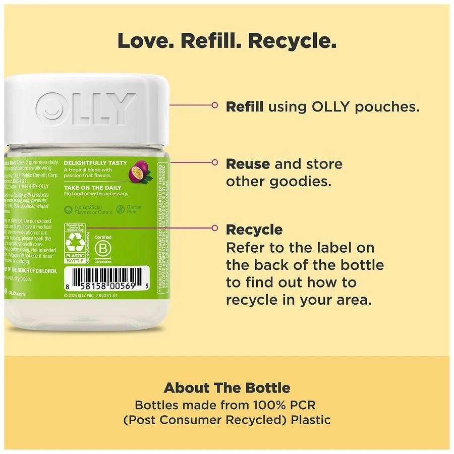 OLLY Daily Energy Gummies - Caffeine Free Tropical Passion 8