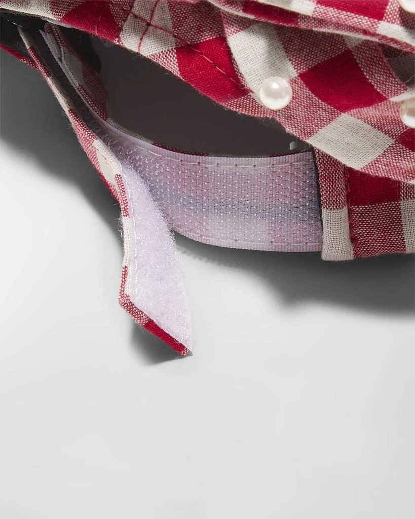 LELE SADOUGHI BowPearl Embellished Baseball Cap New Red White Gingham Lele Sadoughi Embellished Bow Baseball Hat - Hats - BeyondStyle main image 3