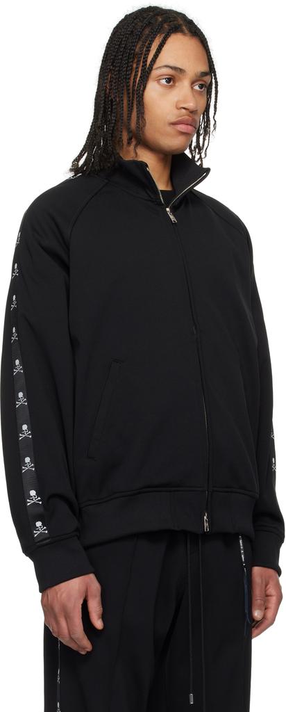 mastermind JAPAN Black Boxy Skull Tape Jersey Track Jacket