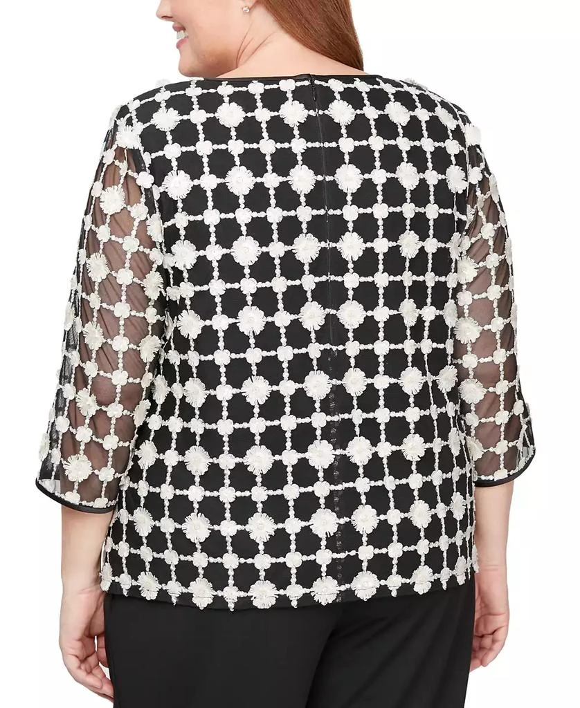 Alex Evenings Plus Size 3/4-Sleeve Embroidered Jacket & Tank Top Set 2