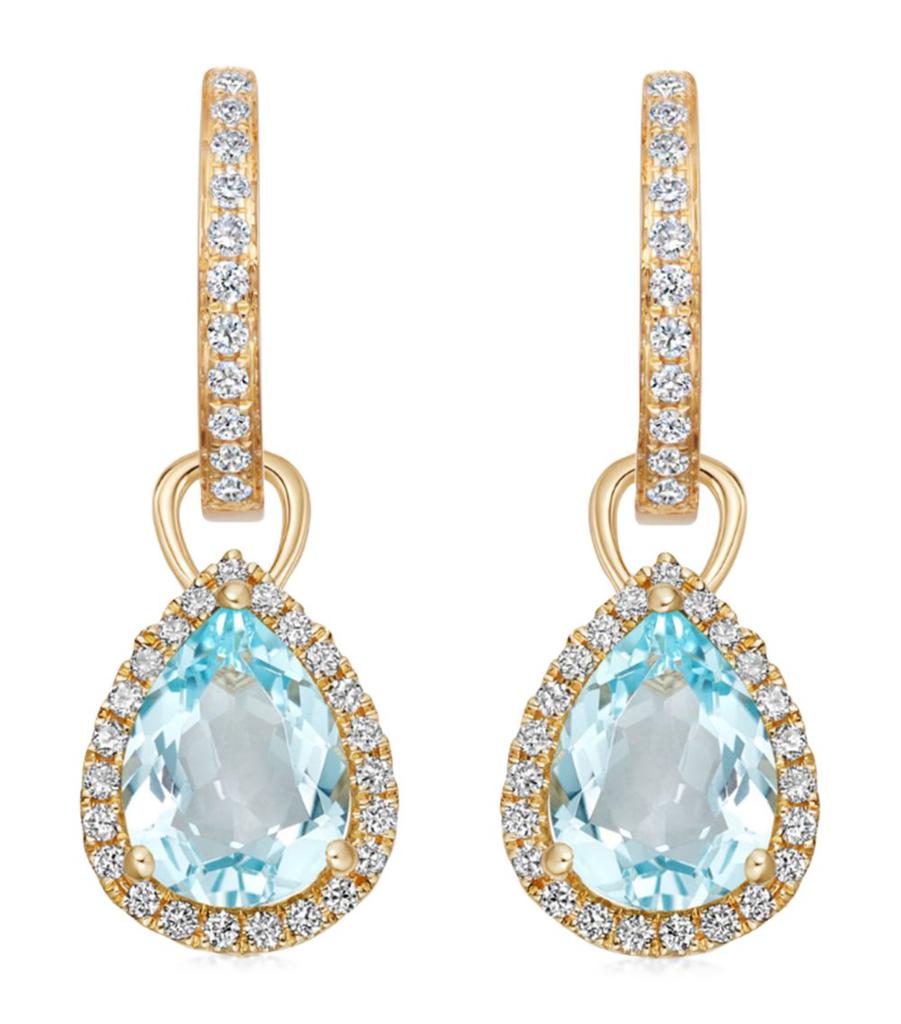 Kiki McDonough Yellow Gold, Diamond and Blue Topaz Grace Earrings