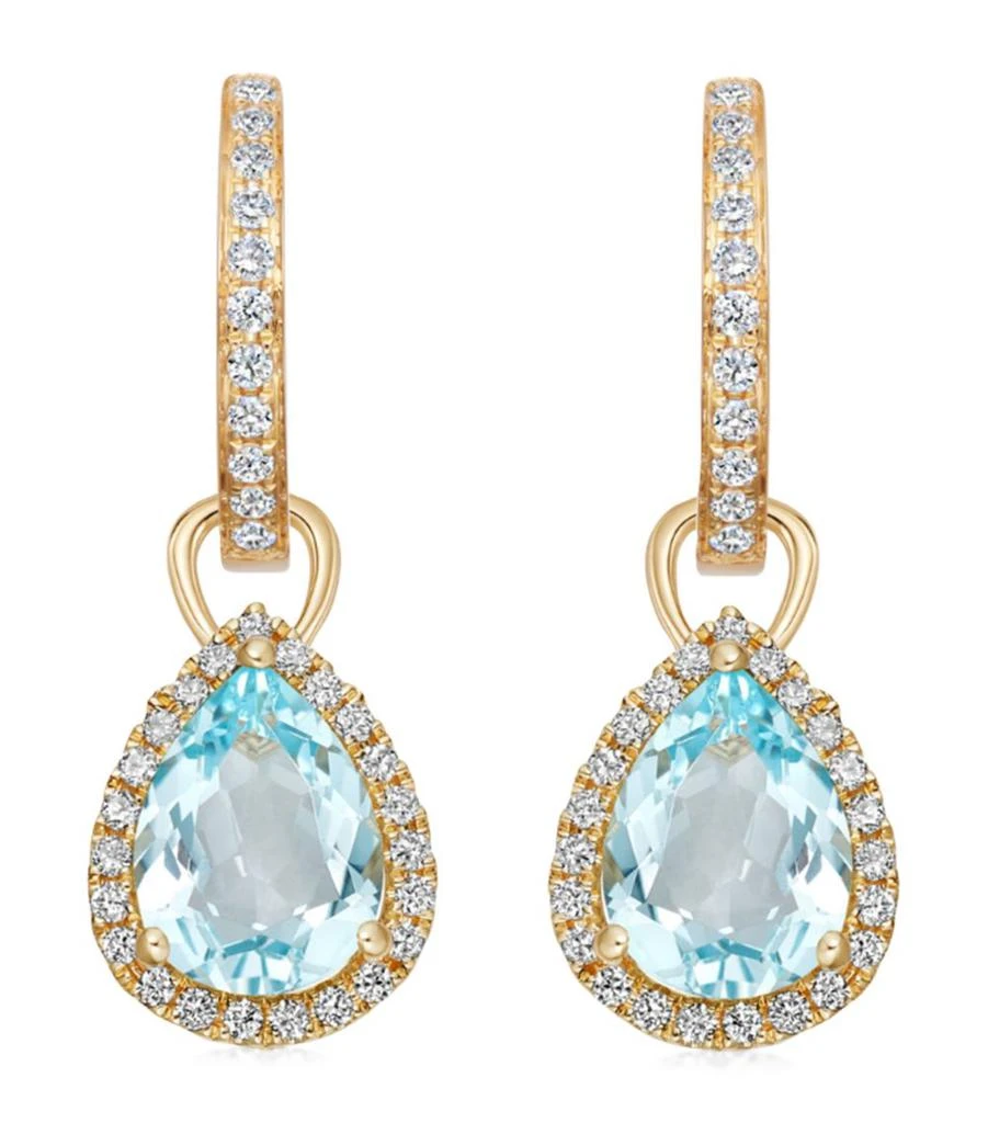 Kiki McDonough Yellow Gold, Diamond and Blue Topaz Grace Earrings 1