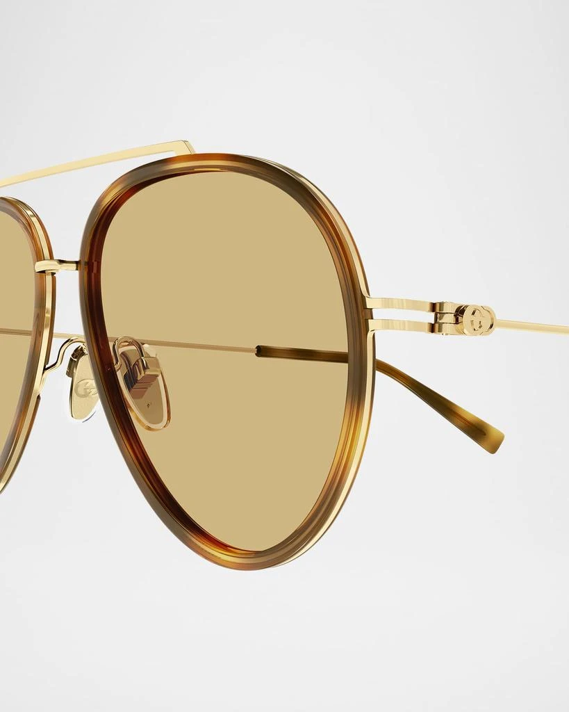 Gucci GG Tiny 56mm Acetate & Metal Aviator Sunglasses  display picture 1