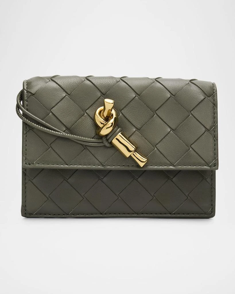 Bottega Veneta Andiamo Intrecciato Leather Zipped Card Case
