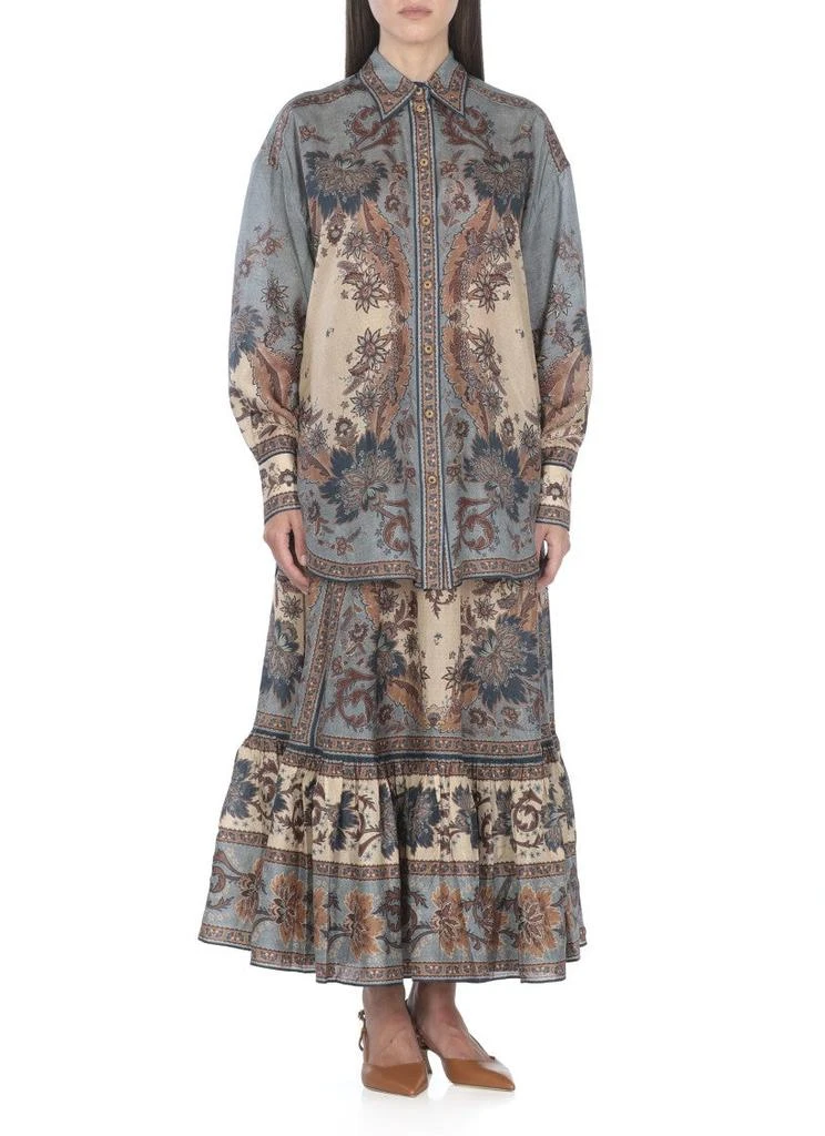 Zimmermann Ascension Silk Shirt With Contrasting Floral Pattern 2