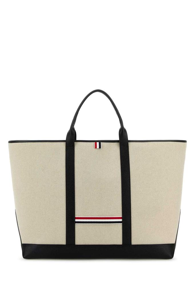 Sporty & Rich Off-White & Navy 94 Racquet Club Two Tone Tote