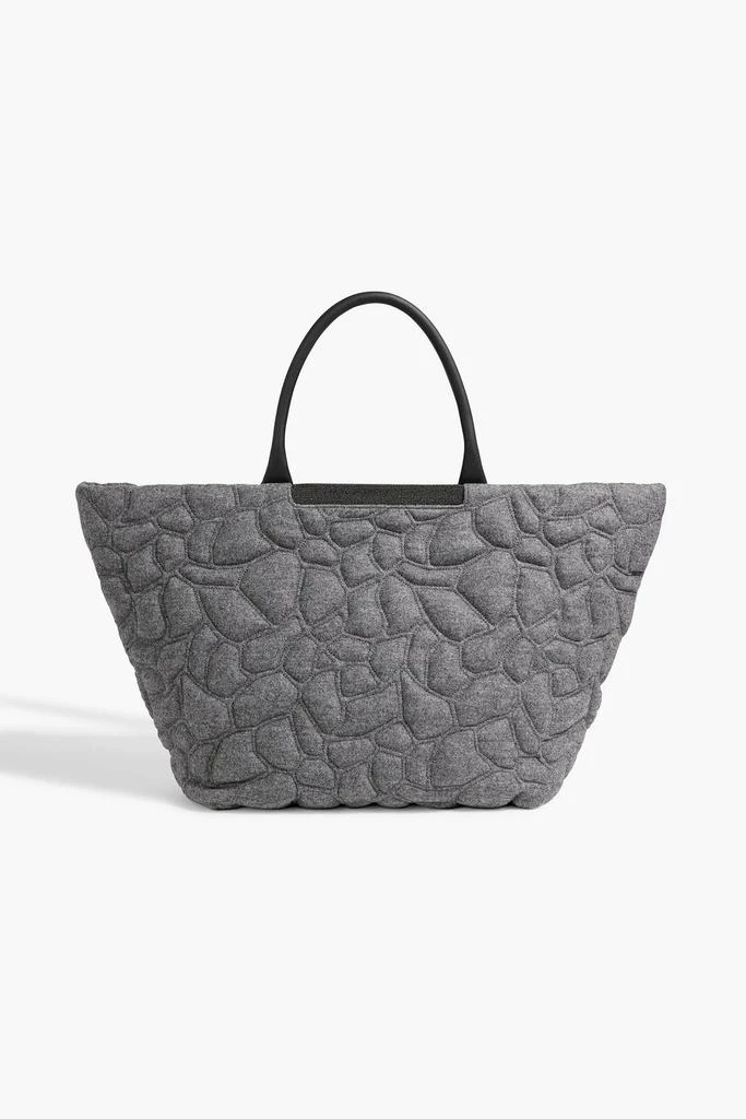 Brunello Cucinelli Bead-embellished quilted felt tote 1