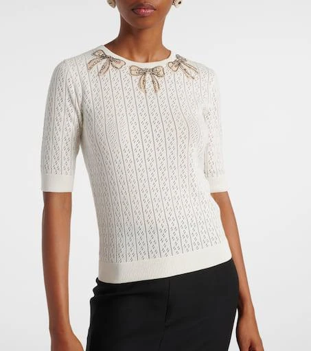 Valentino Crystal-embellished cotton sweater 6
