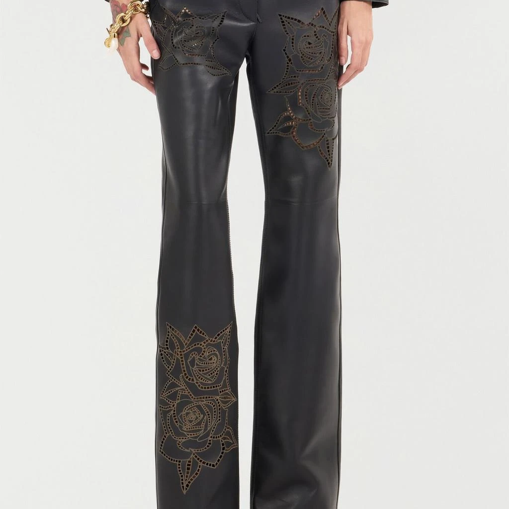 Roberto Cavalli Roberto Cavalli Perforated Roses Leather Pants 2