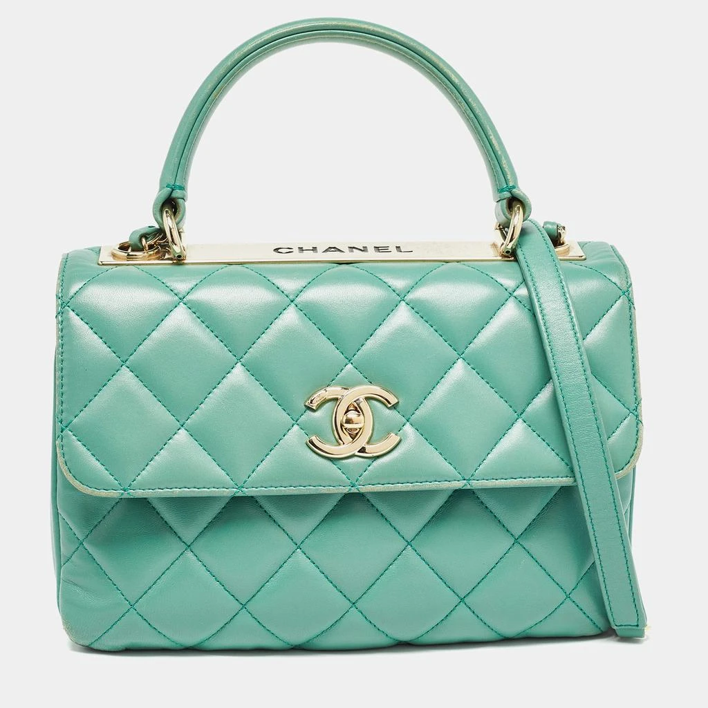 Chanel Chanel Aqua Green Quilted Leather Small Trendy CC Flap Bag 1