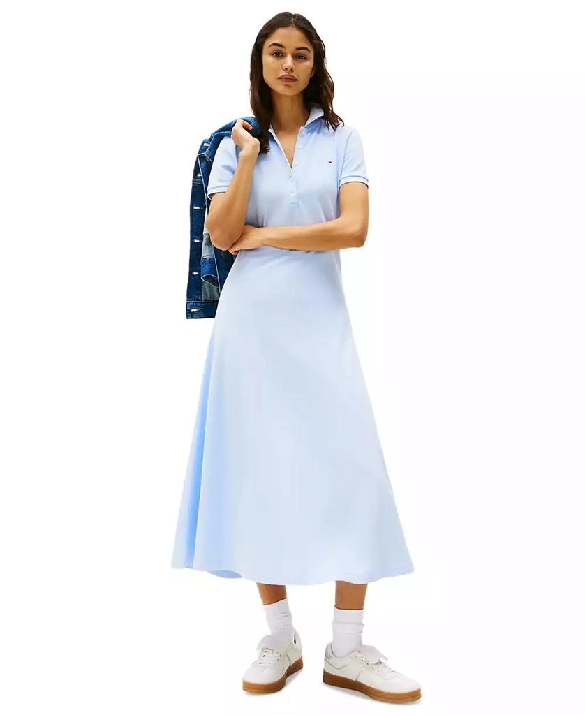Tommy Jeans Women
s Striped Short-Sleeve Midi Polo Dress 1