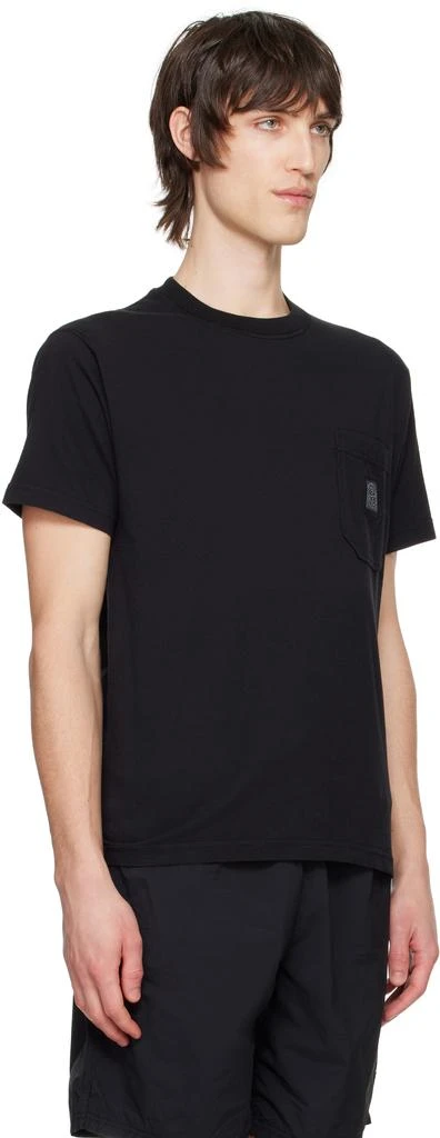 Stone Island Black Organic Cotton Jersey Fissato Effect T-shirt 2