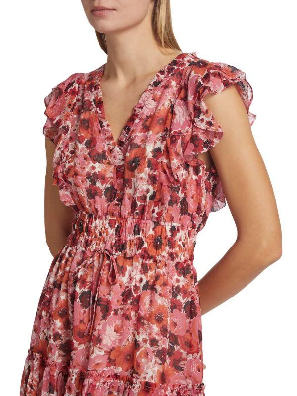 Paige Muriel Floral Silk Chiffon Minidress 4