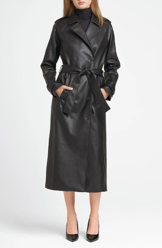 Wayf x CHÉRIE MADELEINE C'est La Vie Faux Leather Trench Coat 1