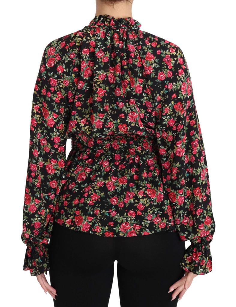 Dolce & Gabbana Dolce & Gabbana Black Rose Print Floral Shirt Top Blouse