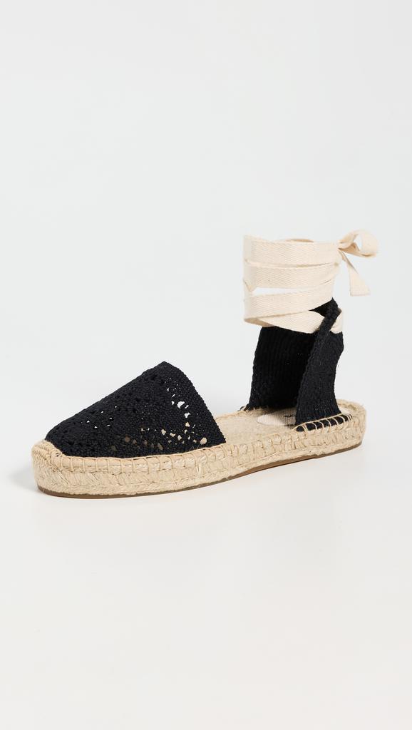 Soludos The Lauren Lace Up Crochet Espadrilles