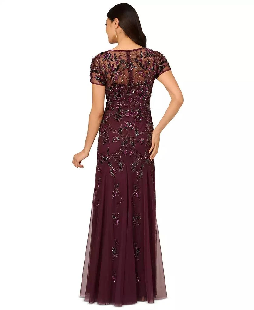 Adrianna Papell Women's Floral Beaded Mermaid Gown 2