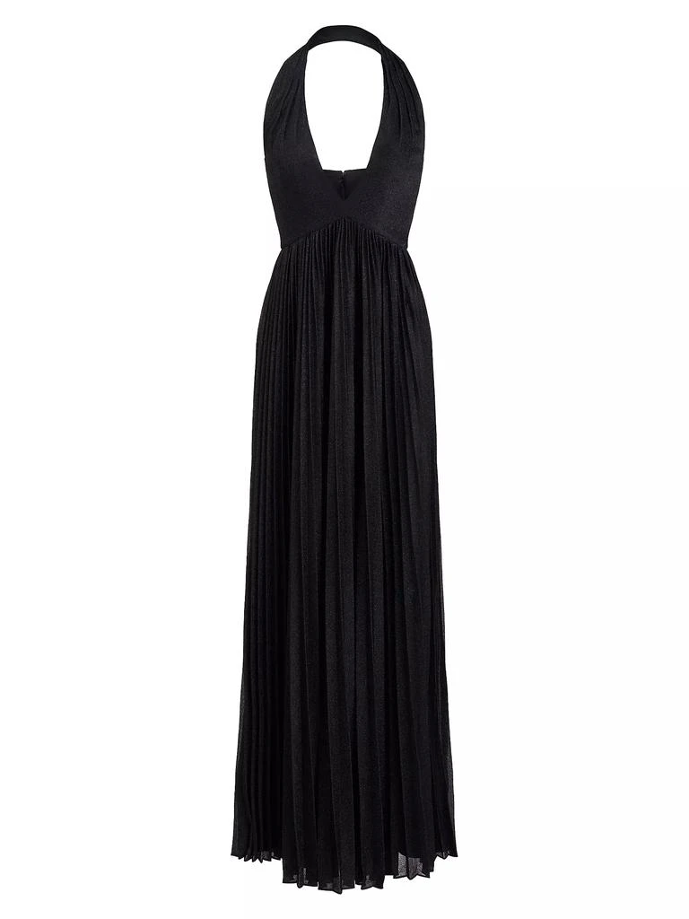 Halston Tiffany Pleated Halter Gown 1