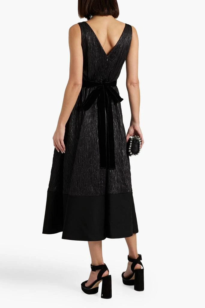 ROKSANDA Velvet-trimmed matelassé midi dress 3