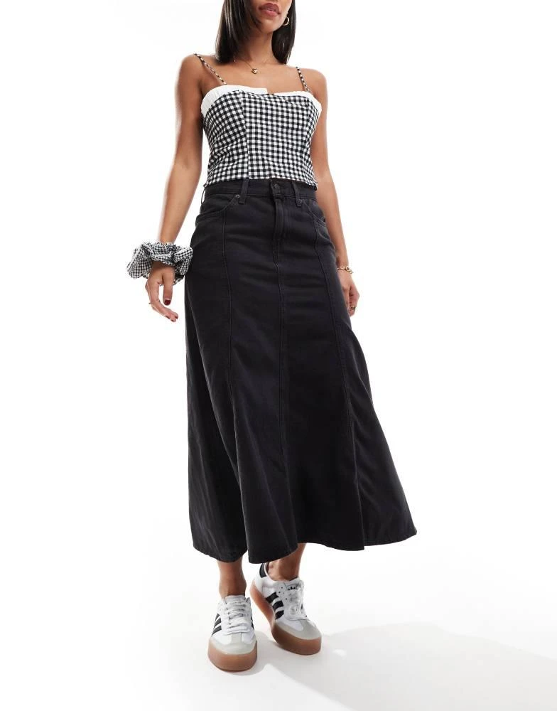 Levi's Levi's fit and flare denim skirt in black 1