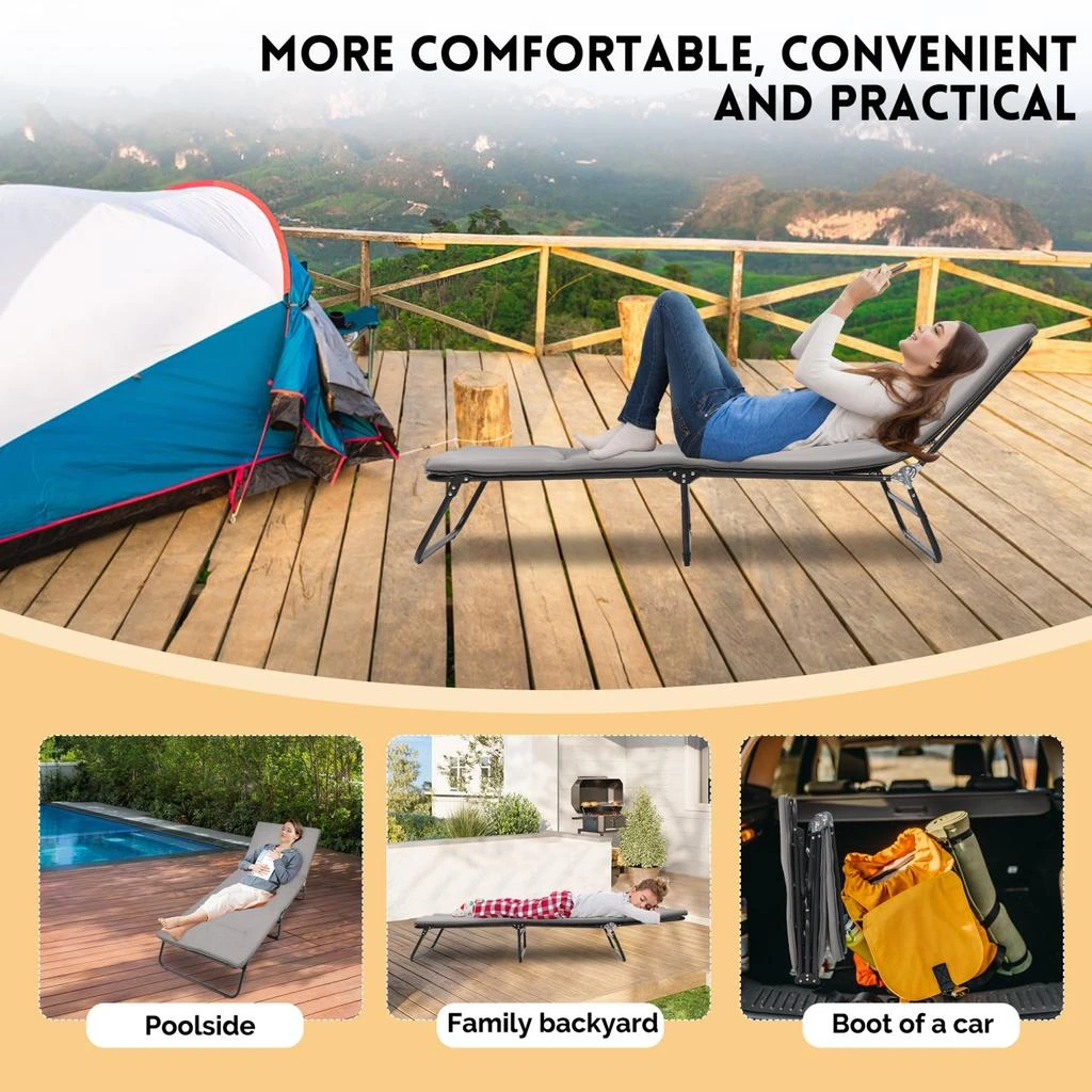 Streamdale Furniture Streamdale Folding Camping Cot - Adjustable, Heavy Duty with Carry Bag 6