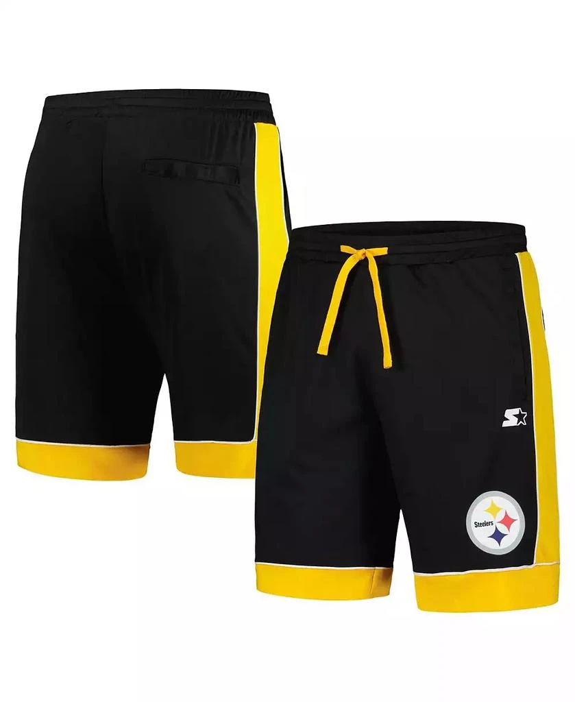 Starter Men's Black, Gold Pittsburgh Steelers Fan Favorite Fashion Shorts 1