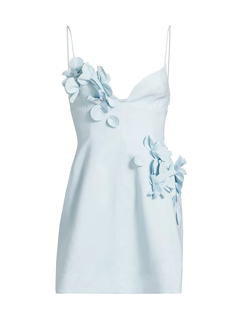 knee length dresses for ladies Bilston 3d Floral Mini Dress in Baby Blue – Acler main image 1