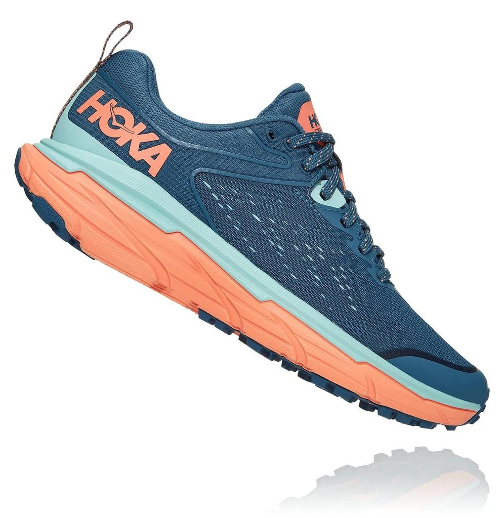 Hoka Women's Challenger Atr 6 Trail Running Shoes - Medium/b Width In Real Teal/cantaloupe 2