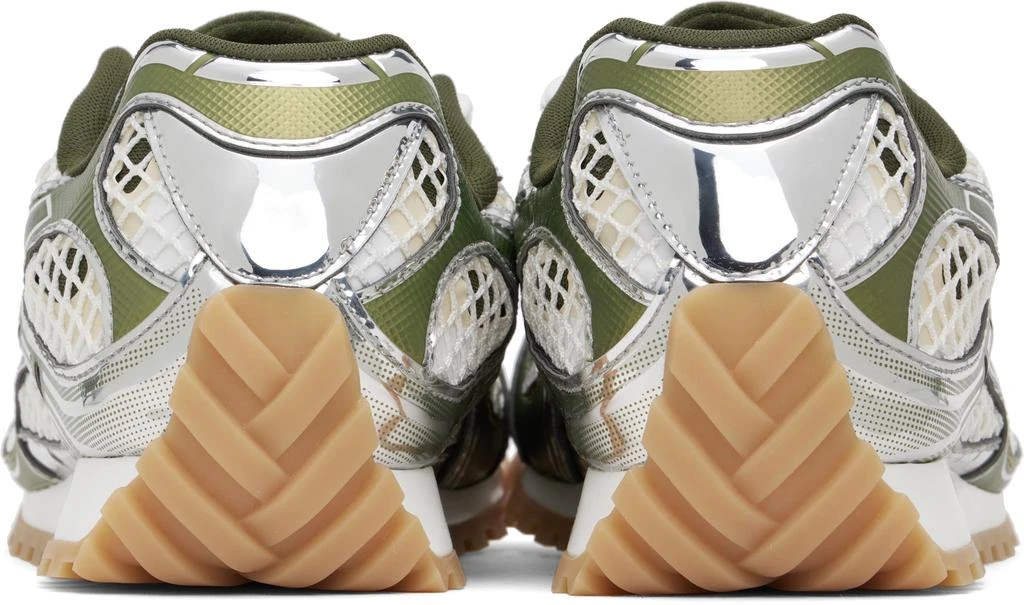 Bottega Veneta Silver & Green Orbit Sneakers 2