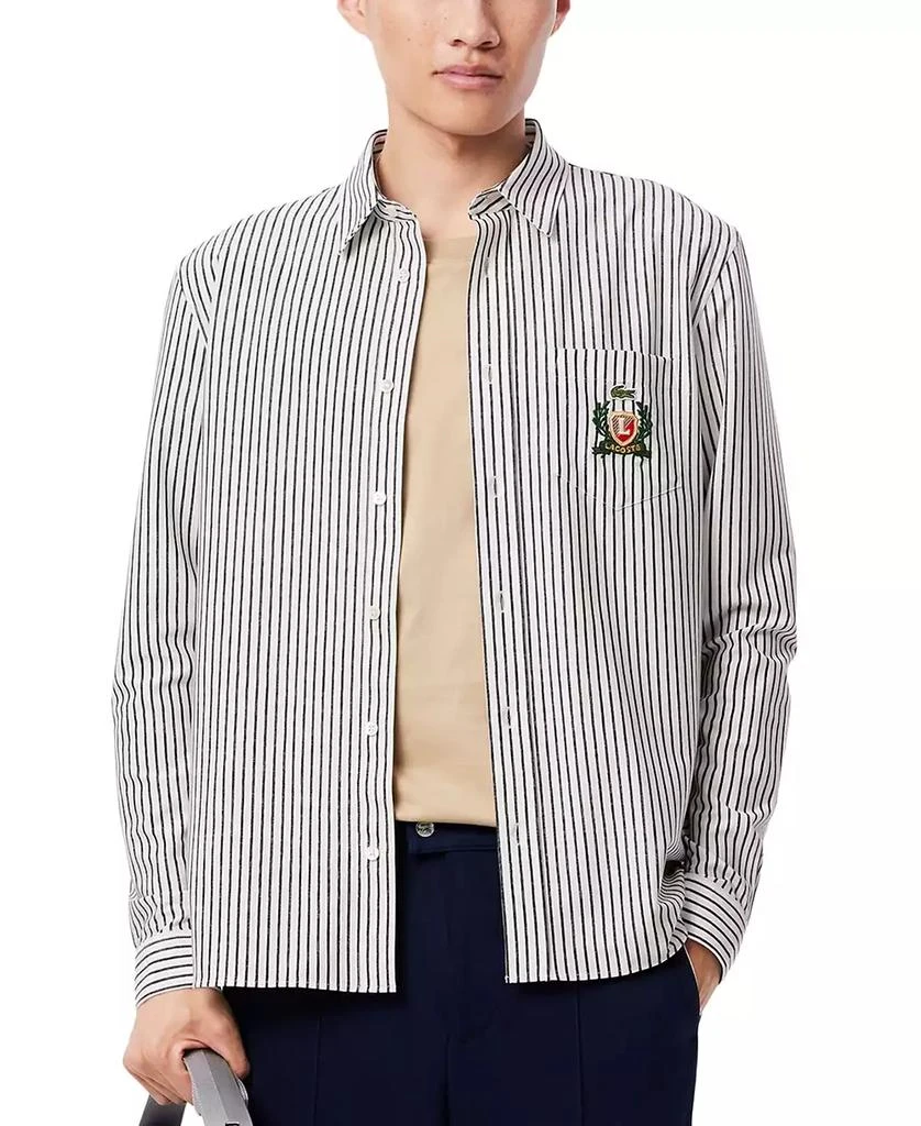 Lacoste Men's Woven Stripe Logo Shirt 1