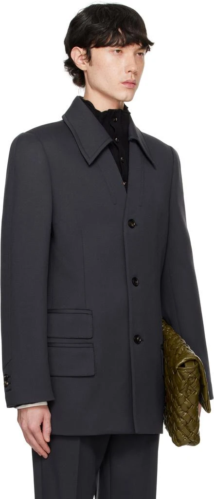 Bottega Veneta Gray Wool Stretch Tricotine Blazer 2