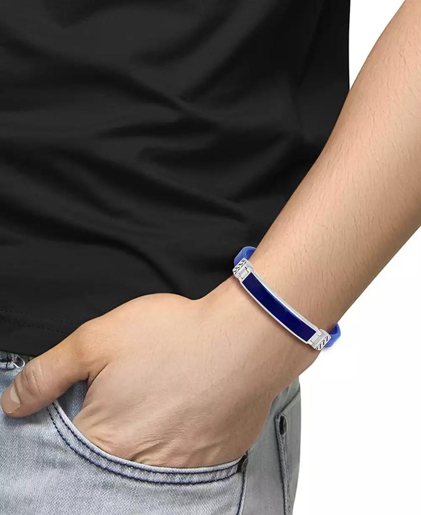 Effy EFFY® Men's Lapis & Blue Leather Bracelet in Sterling Silver (Also in Onyx & Malachite)