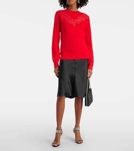 Stella McCartney Lace-trimmed wool sweater 2
