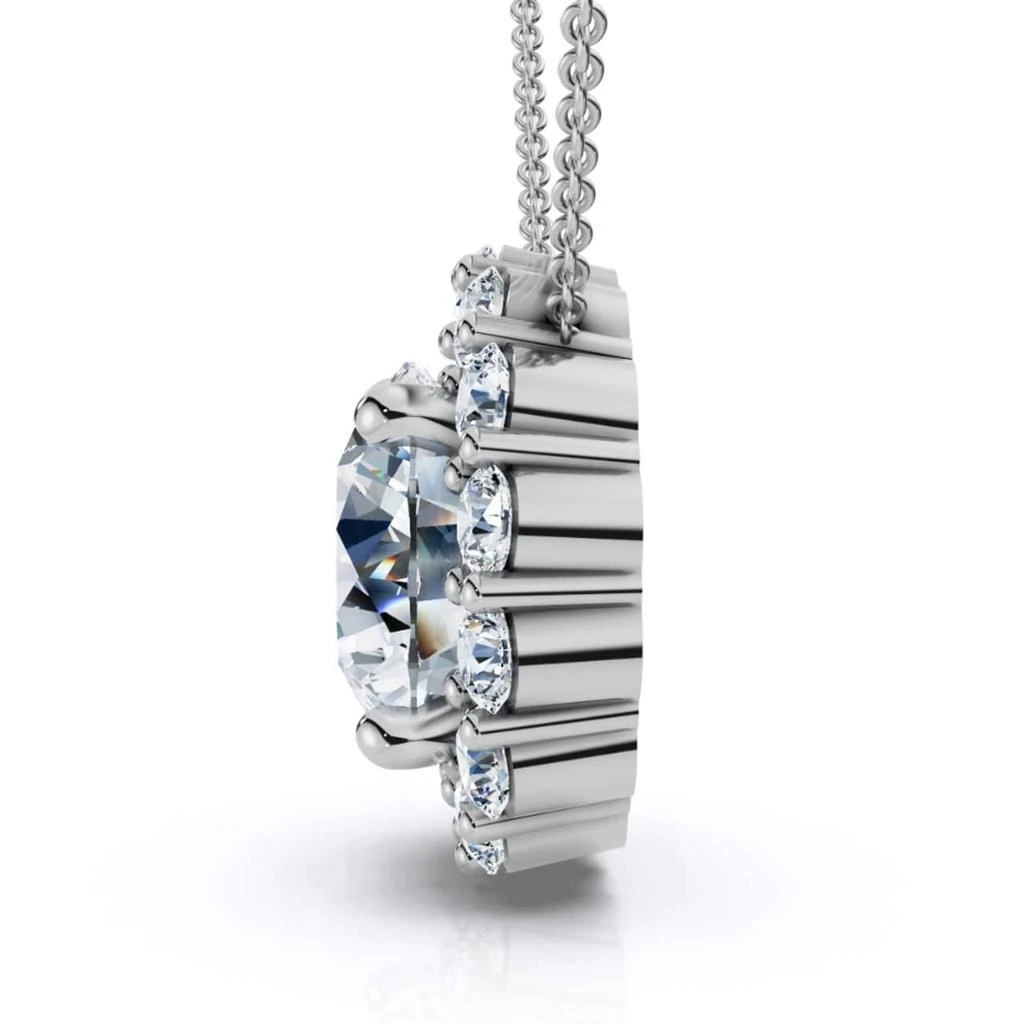 Pompeii3 Certified 3 1/2Ct Halo Diamond Pendant Lab Grown 14k Gold Women
s Necklace 3