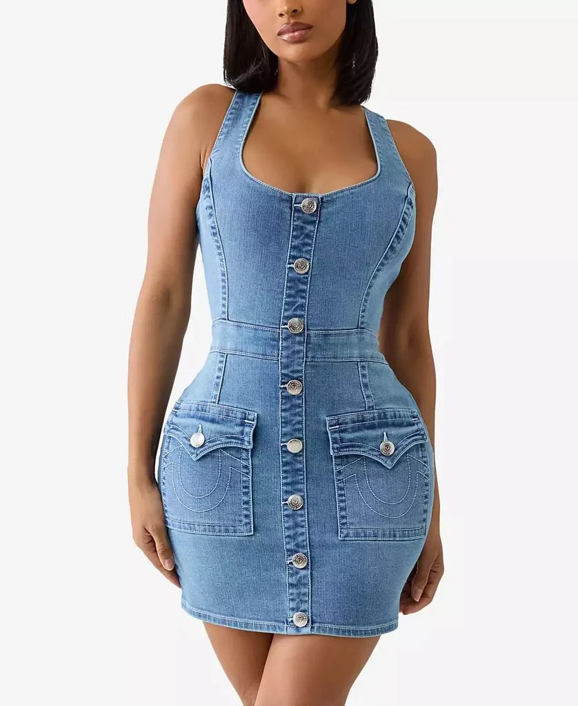 True Religion Women's Scoop Neck Denim Dress 1