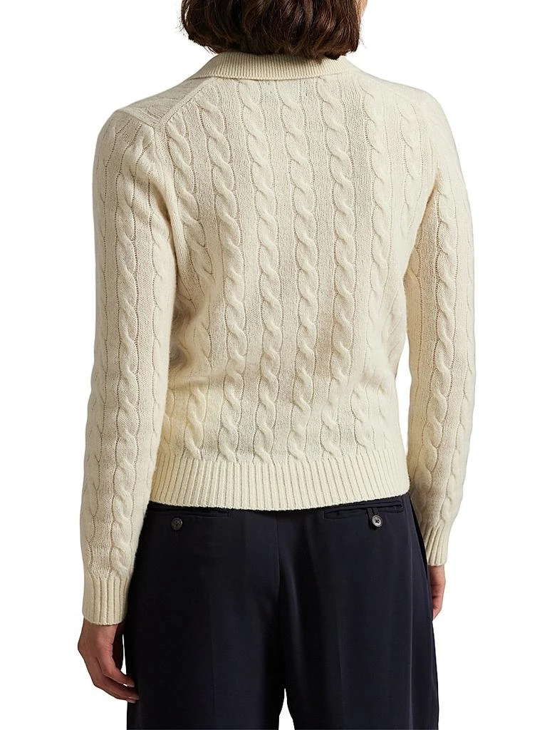 Ralph Lauren Cable-Knit Wool-Cashmere Polo Sweater 4