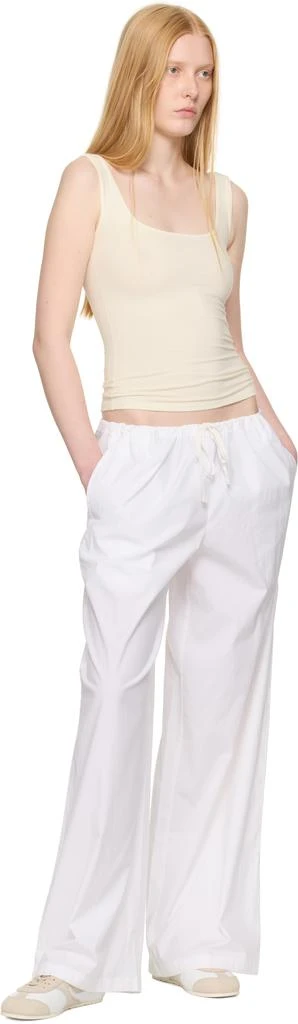 SKIMS White Cotton Poplin Straight Leg Pyjama Pants 4