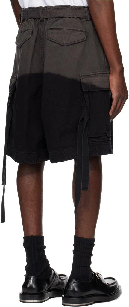 Sacai Gray & Black Garment-Dyed Cargo Shorts 3