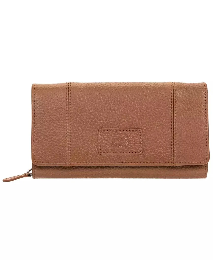 Mancini Leather Goods Women's Pebbled Collection RFID Secure Mini Clutch Wallet 1