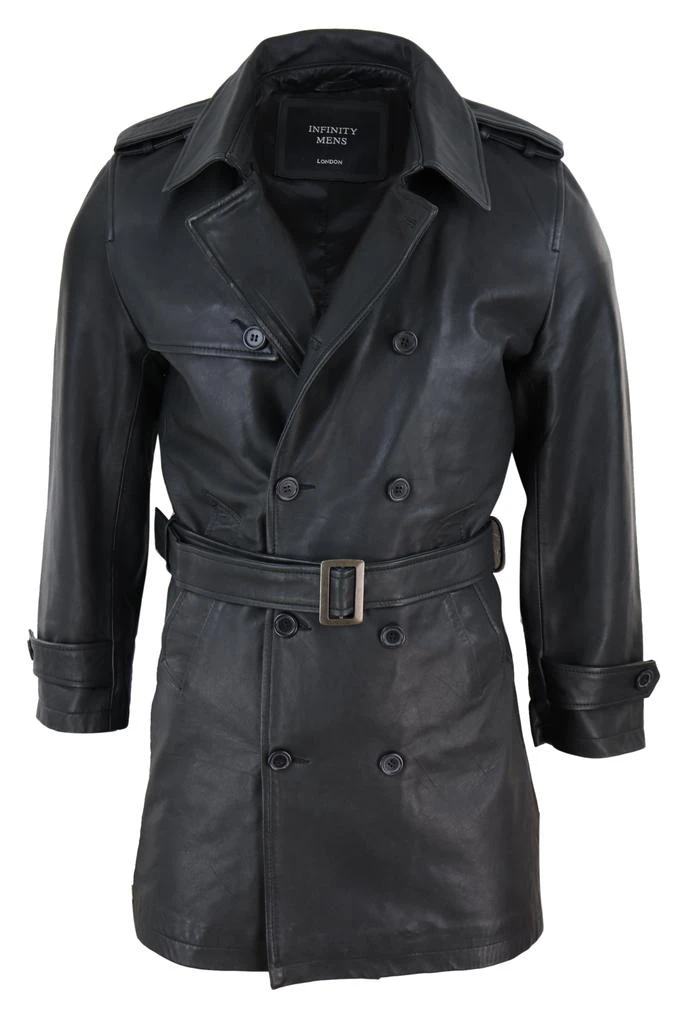 TruClothing 3/4 Trench Coat Napa Leather Classic