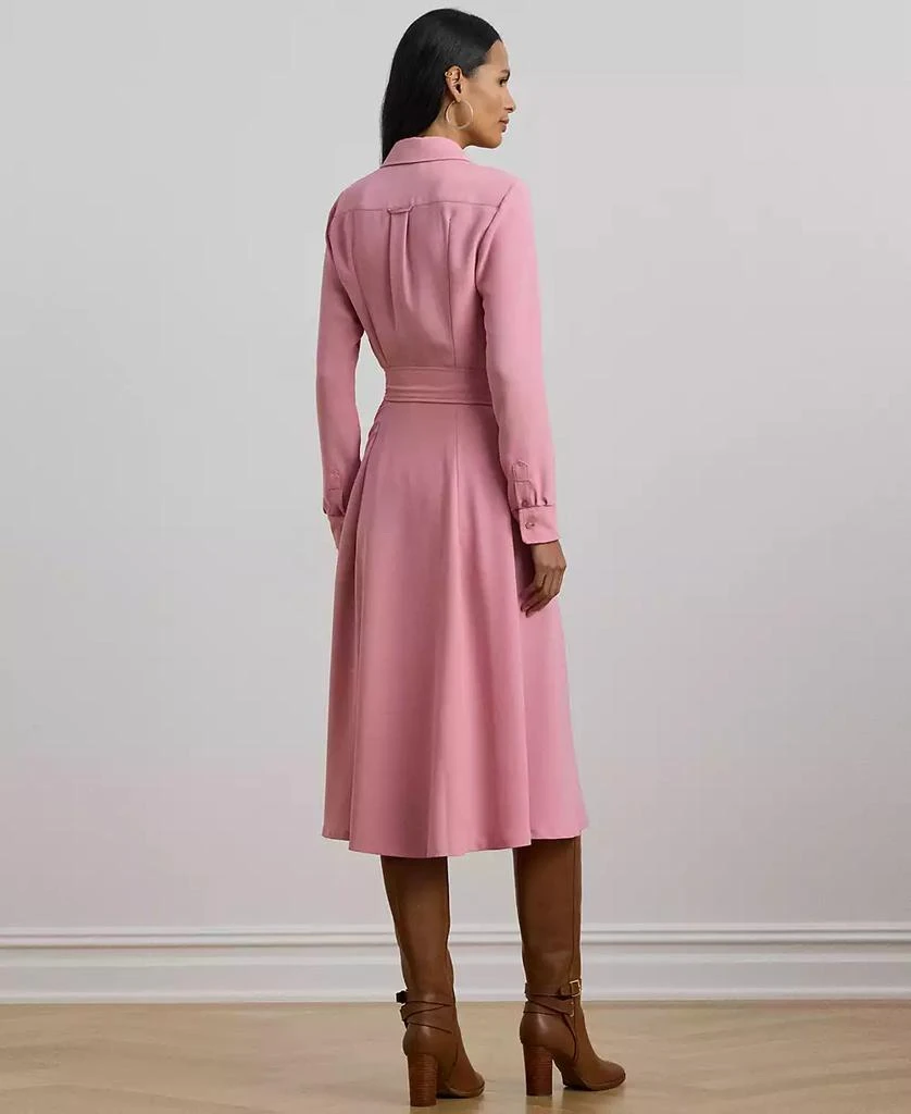 Ralph Lauren Women's Self-Belt Long-Sleeve Surplice Georgette Midi Dress 2
