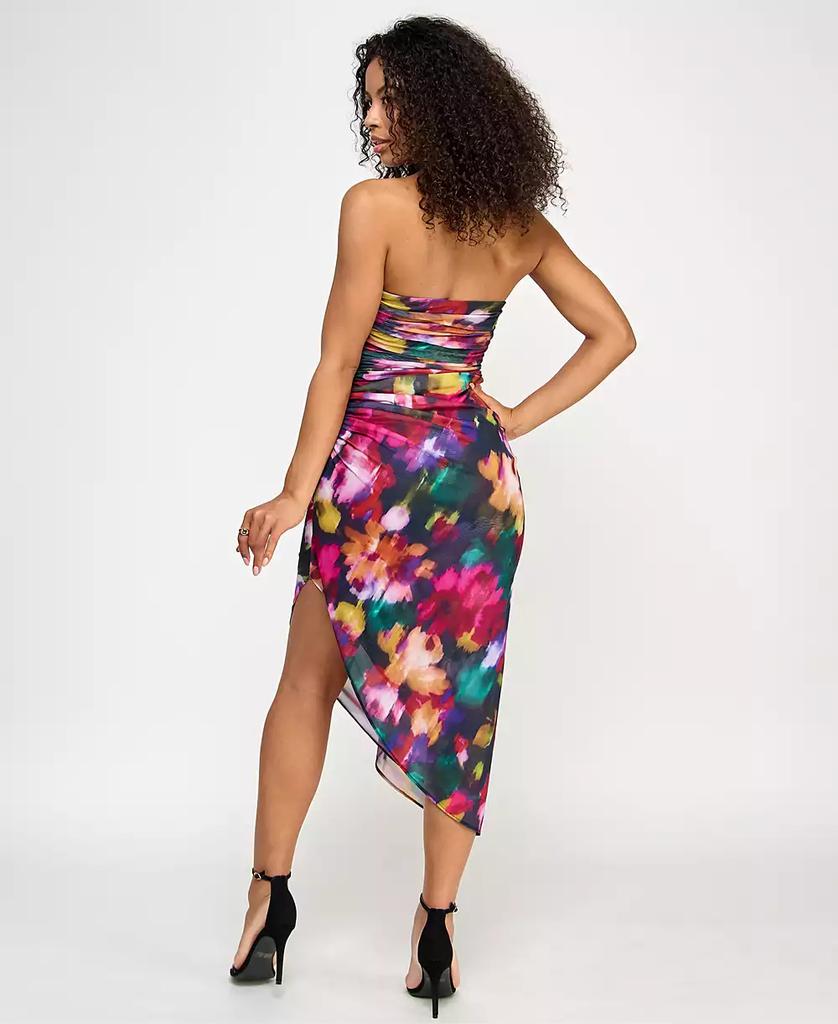 Emerald Sundae Juniors' Printed Strapless Midi Dress