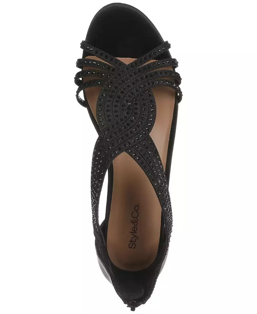 Style & Co Women's Ginifur Embellished Strappy Evening Wedge Sandals, Created for Macy's 3