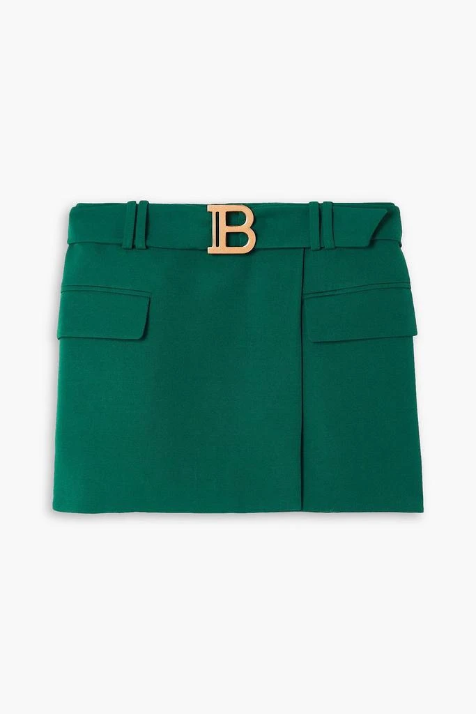 Balmain Belted wool mini skirt 1