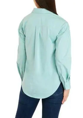 Cupio Women's Long Sleeve Drop Shoulder Poplin Shirt 2