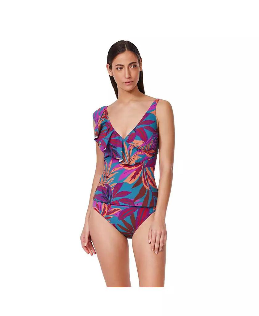 Profile by Gottex Women's Plantopia Ruffle V Neck Surplice Tankini